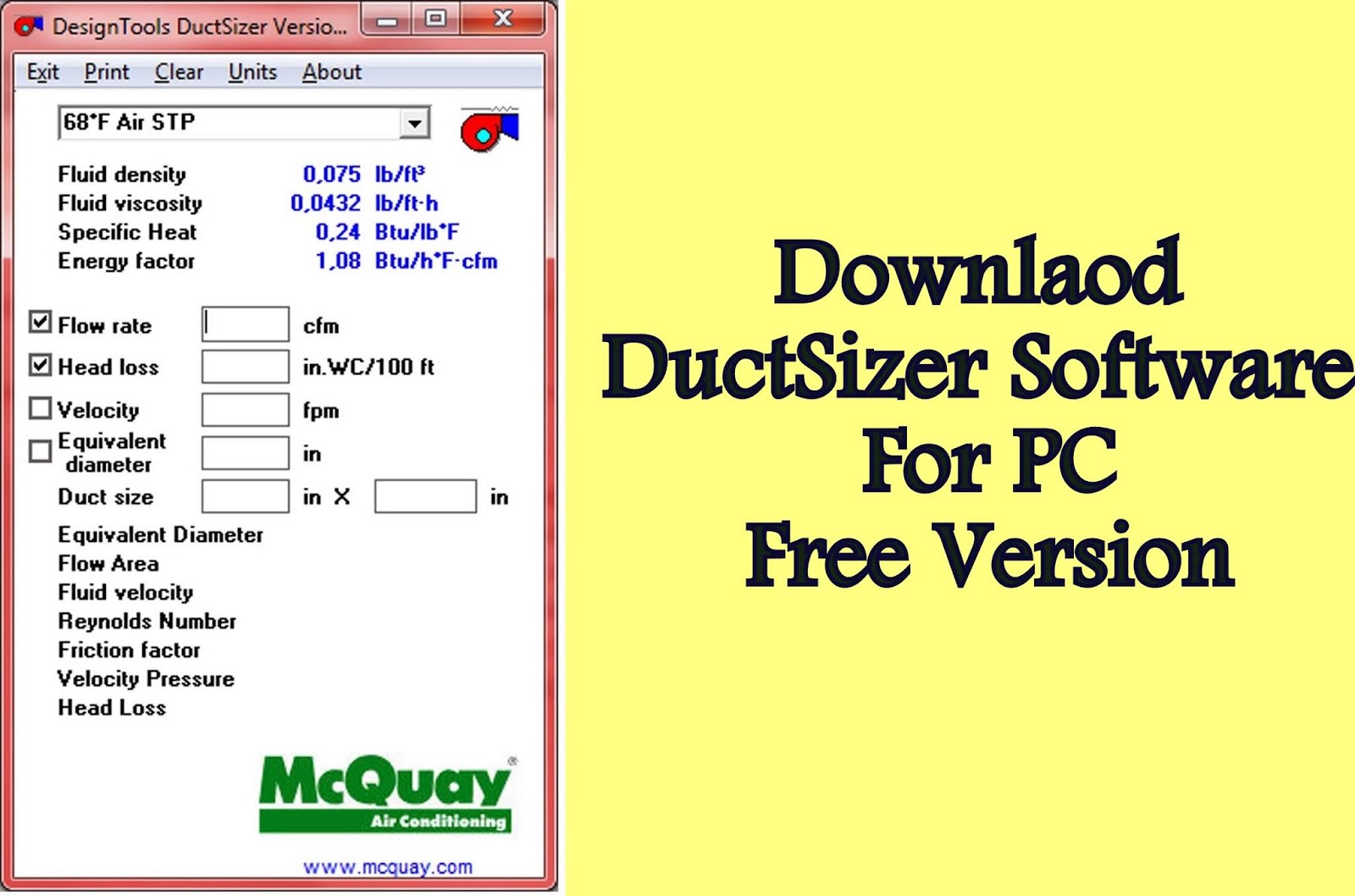 Hvac Duct Calculator Software Free Download